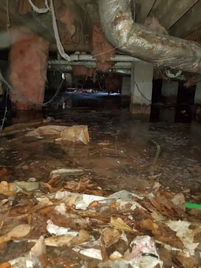 Crawl space flood assessment for Commercial Water Damage Restoration in Manalapan