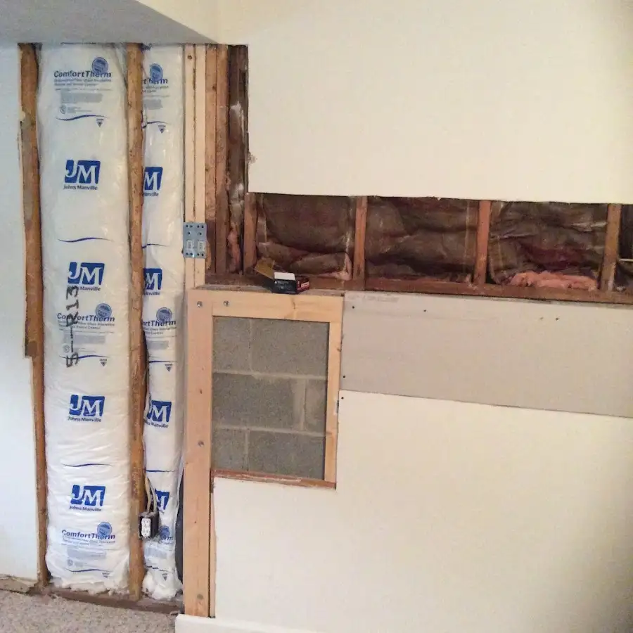 Wall insulation replacement during Contents Cleaning & Restoration in Manalapan